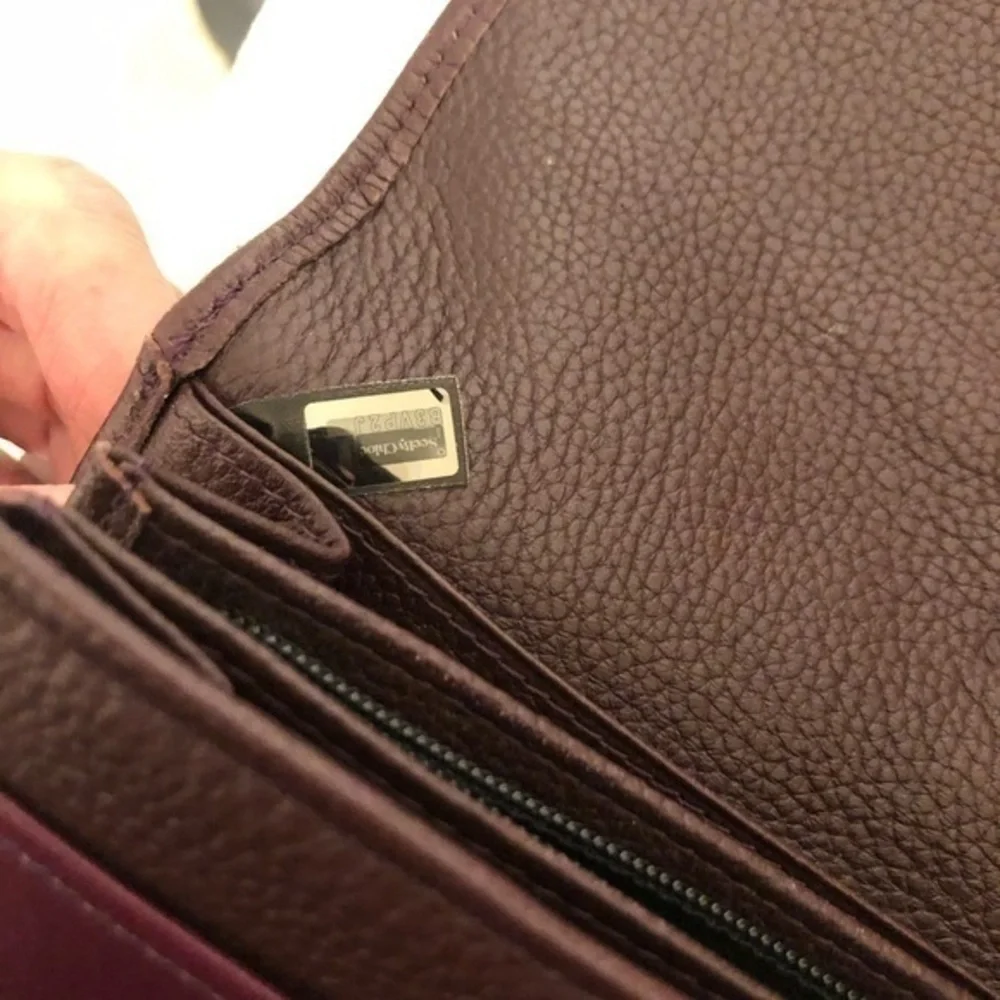 Chloe See by Chole burgundy and black clutch bag